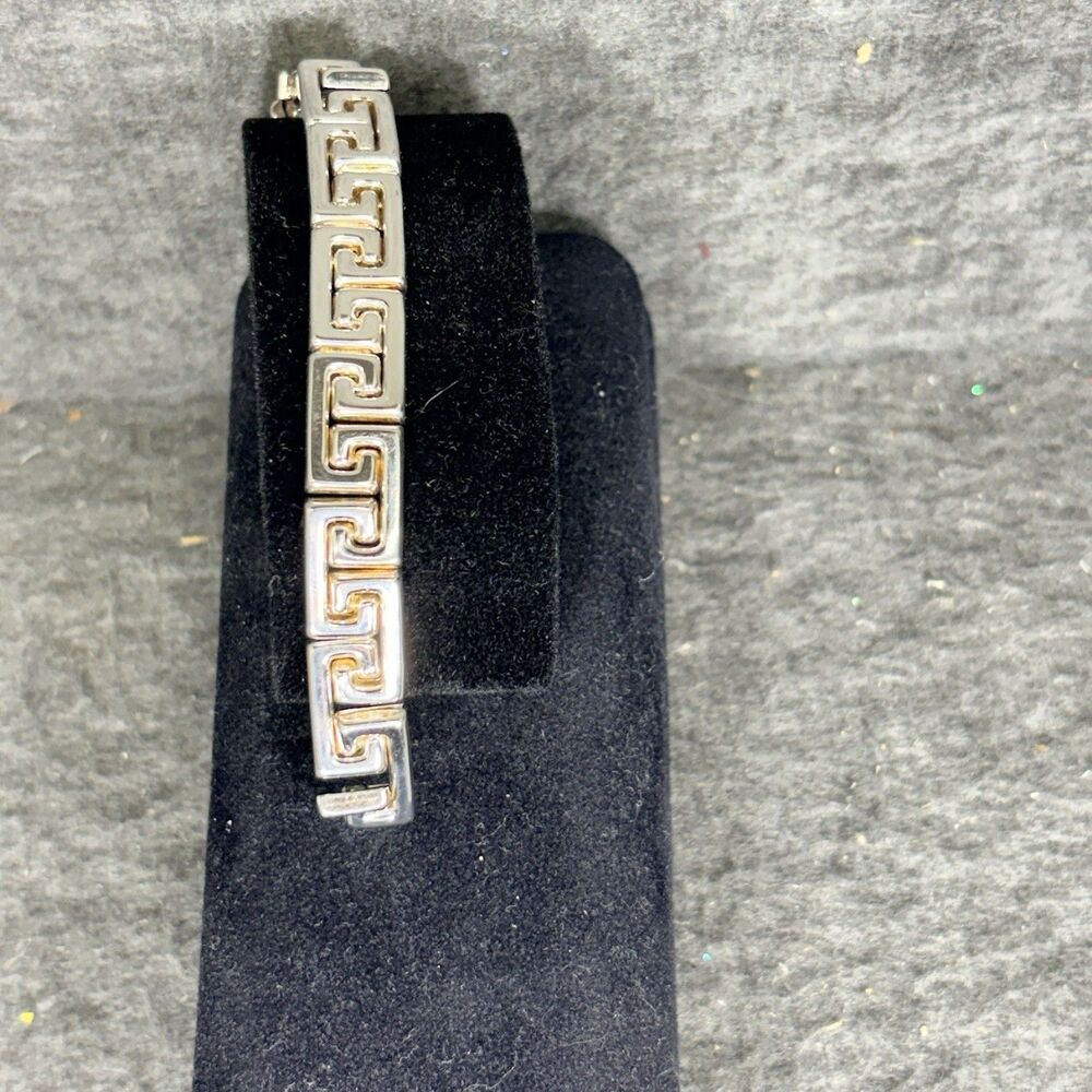 Milor Sterling Silver 925 Greek Key Bracelet Make In Italy - Picture 2 of 5